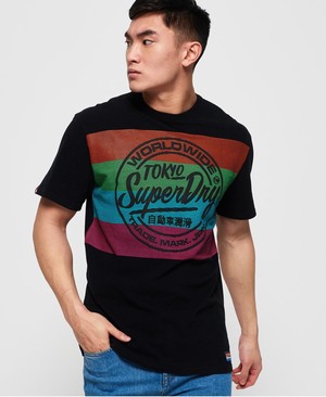 Superdry Ticket Type Oversized Fit Férfi Pólók Fekete | LKVSG0863